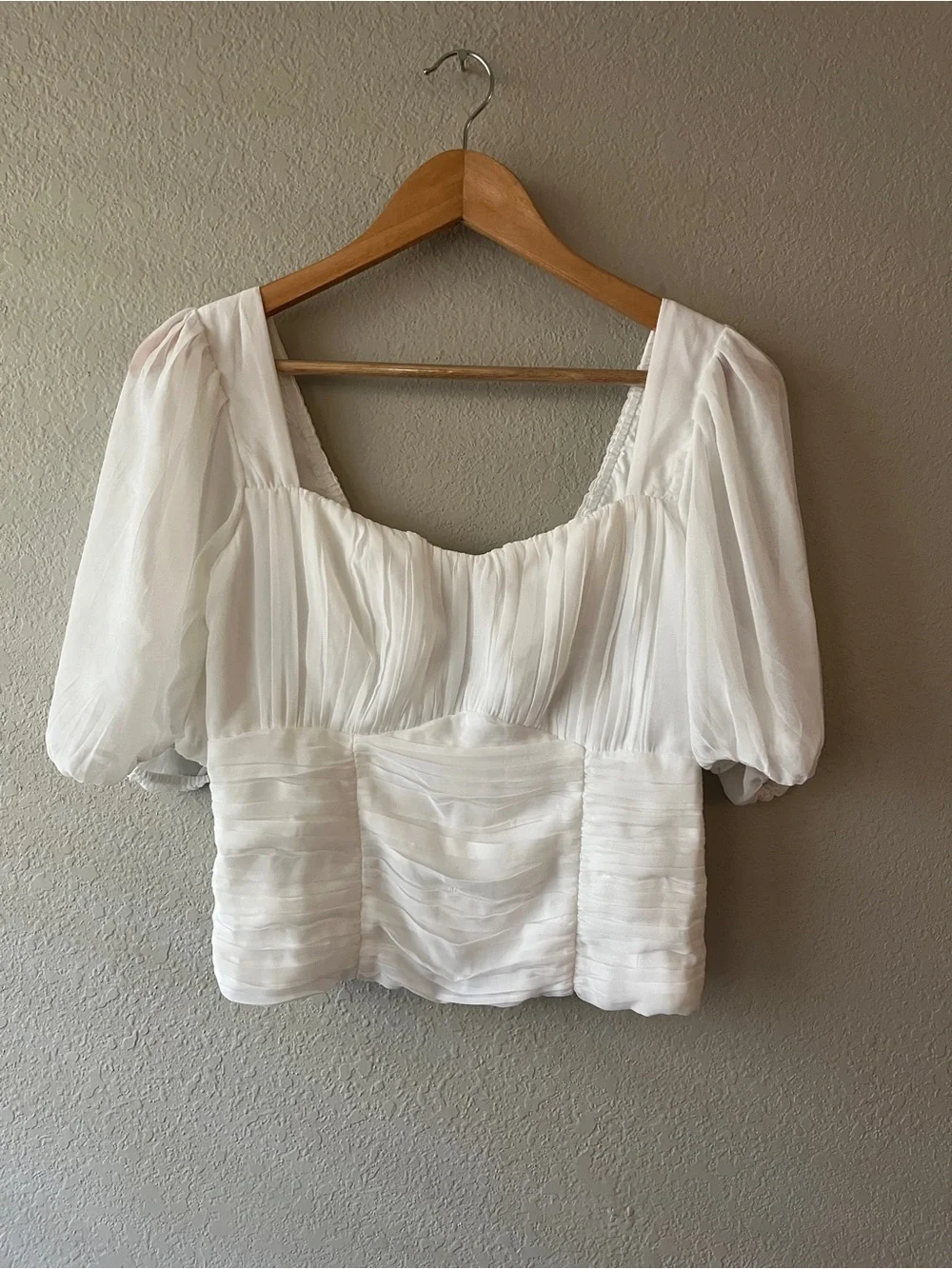 Abercrombie & Fitch Milkmaid White Puff Sleeve Square Neck Blouse Medium